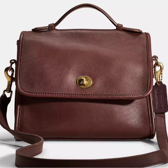 Coach Brown Leather Court Crossbody Bag - Picture 1 of 7